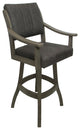 Swivel Counter Wood Bar Stool Casa on S-Base, Northwest Elk - Asian Grey, 30"
