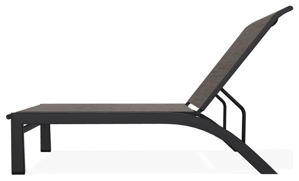 Kendall Sling Stackable Outdoor Chaise Lounge, James/Black
