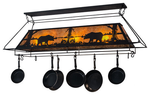 72"L Bear at Lake Pot Rack