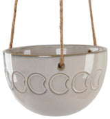 5" Moon Phase Ceramic Hanging Planter Pot, Ivory