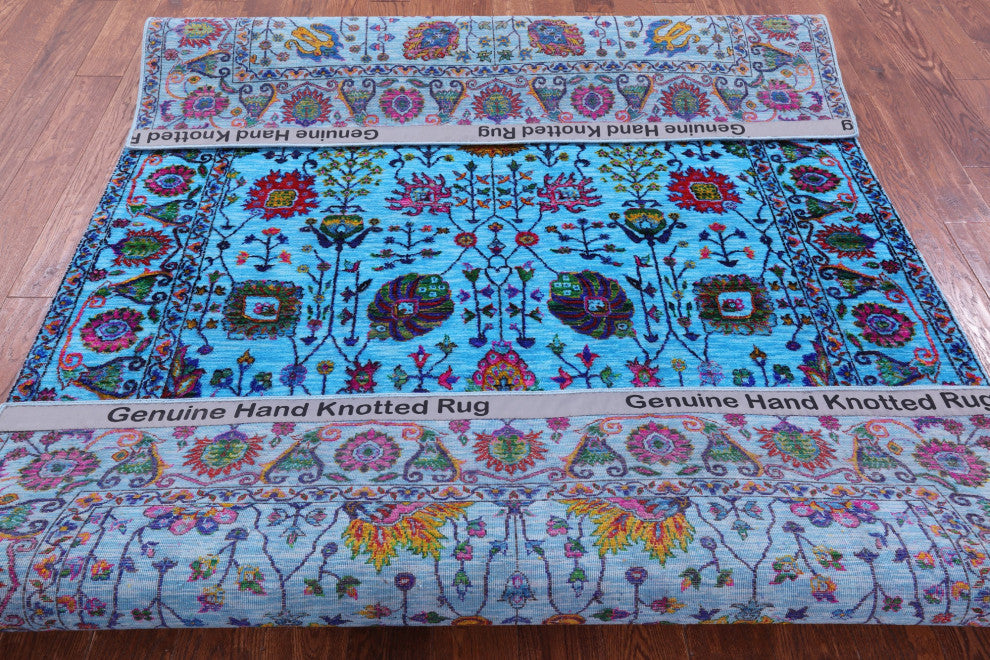 6' 0" X 9' 2" Persian Handmade Wool & Silk Rug - Q15812