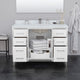 Amici 48" White Single Vanity, Carrara Cultured Marble Top, Brushed Nickel Trim