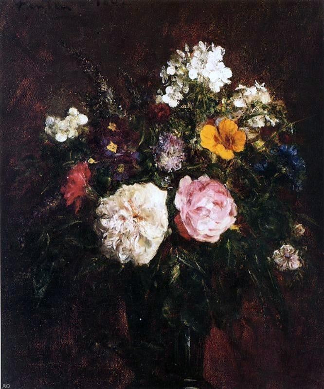 Henri Fantin-Latour Still Life With Flowers, Gallery Wrapped Canvas, 20"x25"