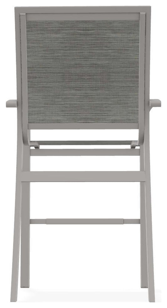 Kendall Sling Bar Height Stackable Outdoor Stool, Sicily/Warm Gray