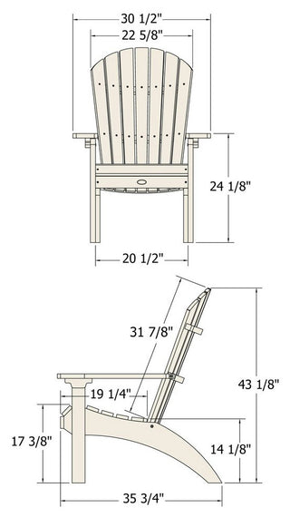 Waterfall Comfort Height Adirondack Chair, Citrus Orange