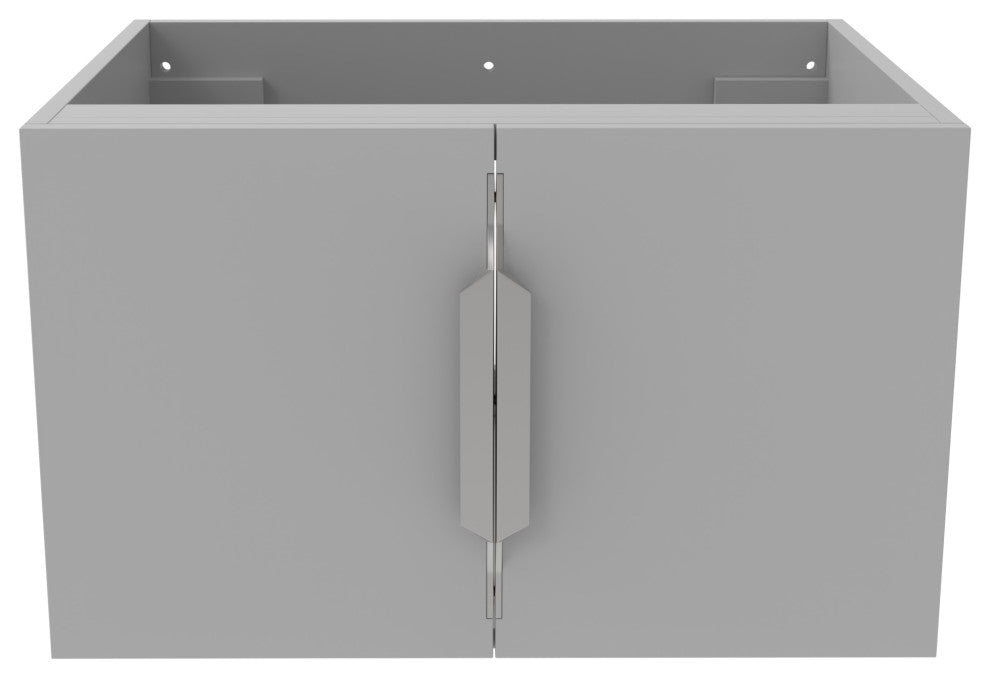 CastelloUSA Alpine 24" Wall Mounted Vanity, Base Only, Gray, Chrome Handles