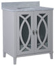 Marina Single-Sink Vanity, Light Gray, White Carrara Top, 30"