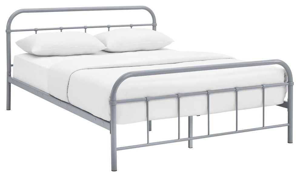 Gray Maisie Queen Stainless Steel Bed Frame