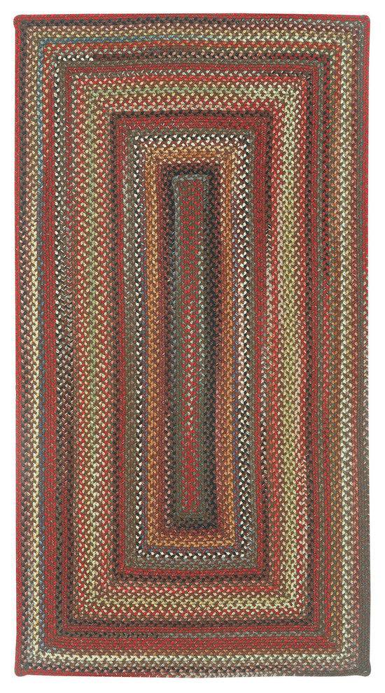 Capel Portland Brown 0346_700 Braided Rugs - 7' X 9' Concentric Rectangle