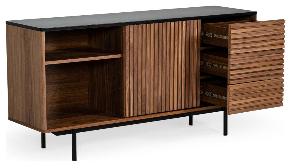 Modrest Maggie Modern Walnut and Grey Buffet