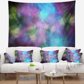 Perfect Blue Purple Starry Sky Abstract Wall Tapestry, 80"x68"