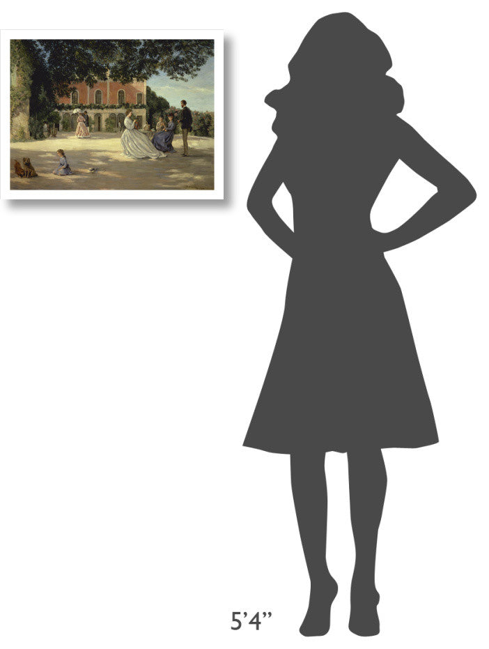 "Family Reunion on the Terrace" Digital Paper Print by Frederic Bazille, 24"x18"