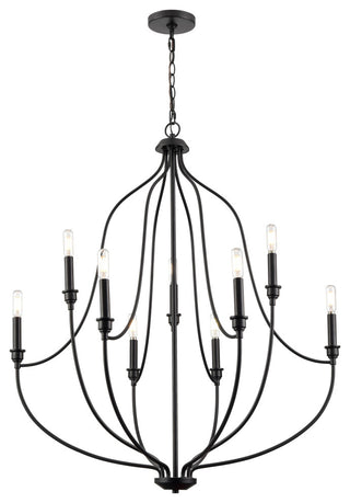 9 Light 32.5 in. Matte Black Chandelier