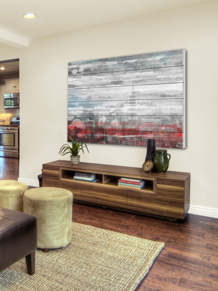 "Aerial Vision" Print on White Wood, 60"x40"