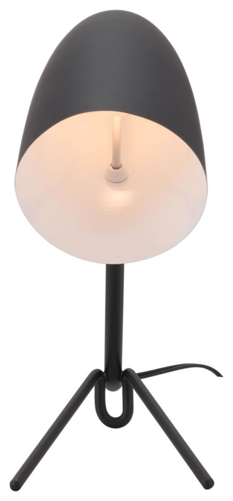 Table Lamp, Steel Metal, Black, Kitchen Lounge Cafe Bistro Lobby Hospitality