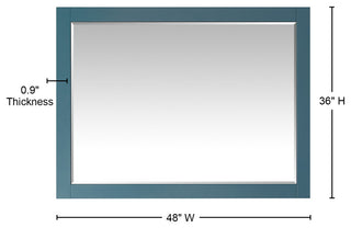 Sutton Rectangular Bathroom Wood Framed Wall Mirror, Royal Green, 48"