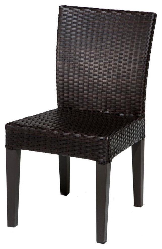 Barbados Rectangular Outdoor Patio Dining Table with 6 Armless Chairs Espresso