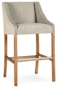 Castaic Stool by Kosas Home, French Beige, Bar Height