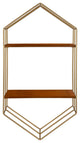 Lora Mid-Century Wall Shelf, Walnut Brown 18x34