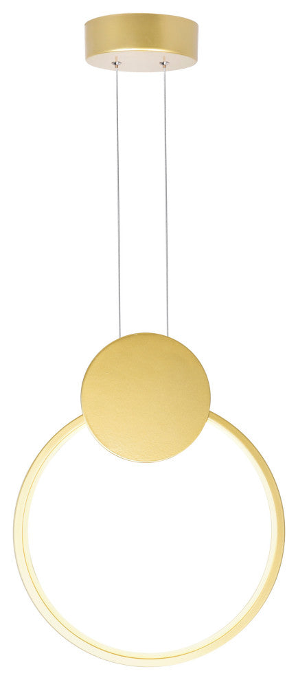 Pulley 12 in LED Satin Gold Mini Pendant