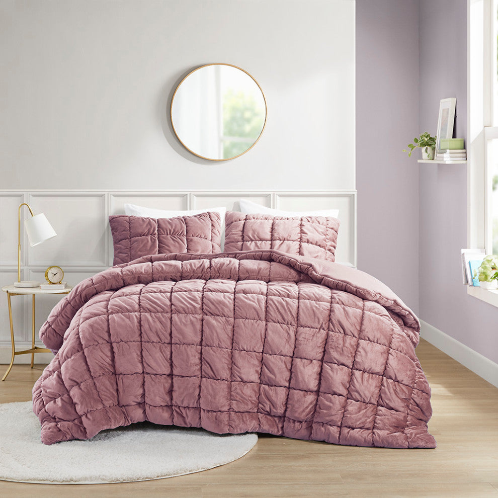 Intelligent Design Velvet Dream Puff 3 Piece Comforter Set