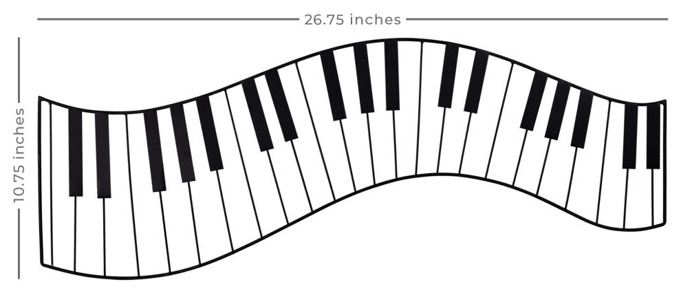 Black Metal Piano Keys Wall D"cor