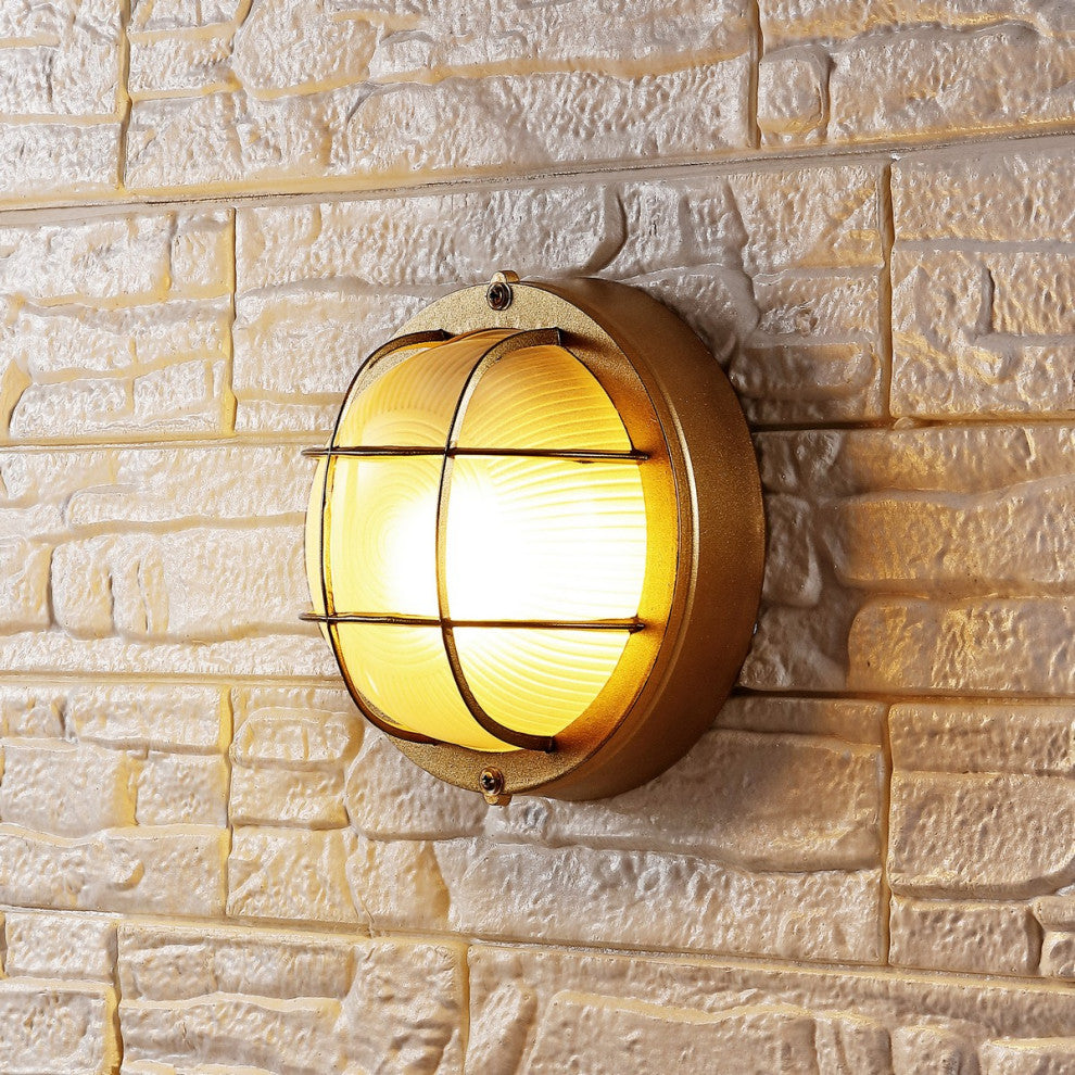 Safavieh Elson Outdoor Wall Sconce Set of 2 Gold