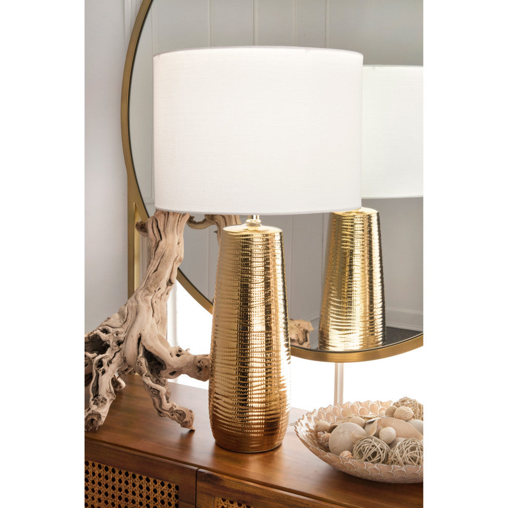 Nuloom Kylie Ceramic Linen Shade Table Lamp, 26"