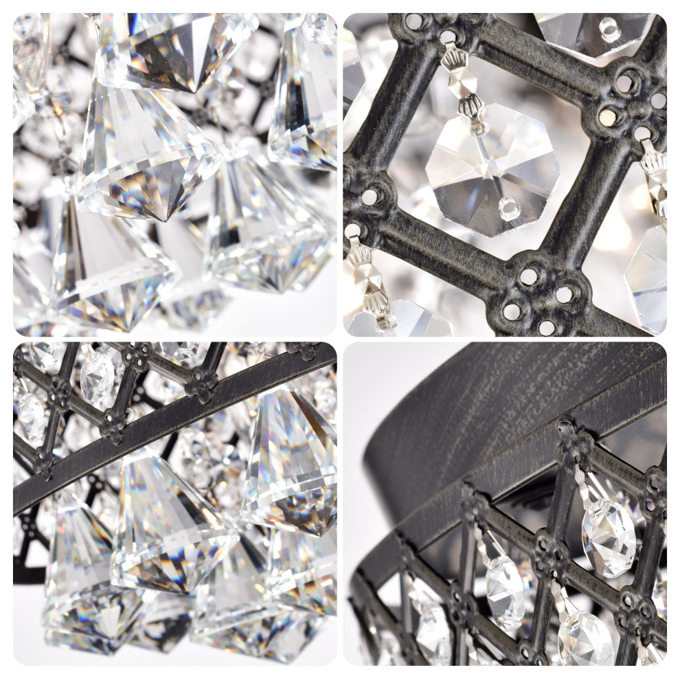 Chloe 4-light Antique Black Flush Mount Chandelier