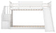Gewnee Wood Twin Over Twin Bunk Bed with Convertible Slide and Stairway in White