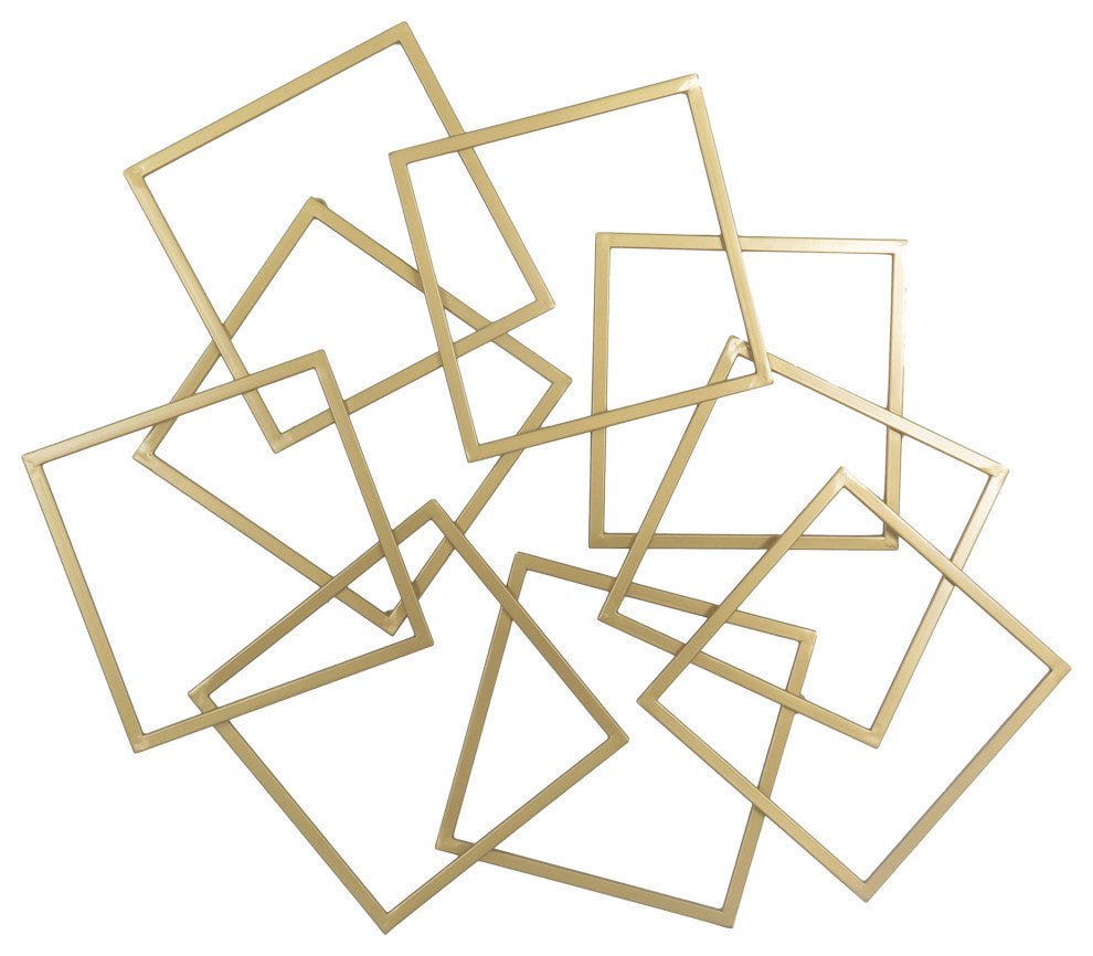 Retro Quad Wall Art Gold - Gold