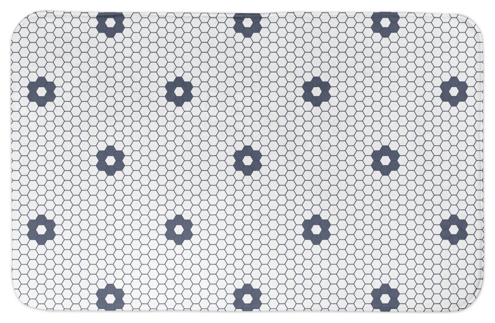 Floral Tile Pattern 34x21 Bath Mat