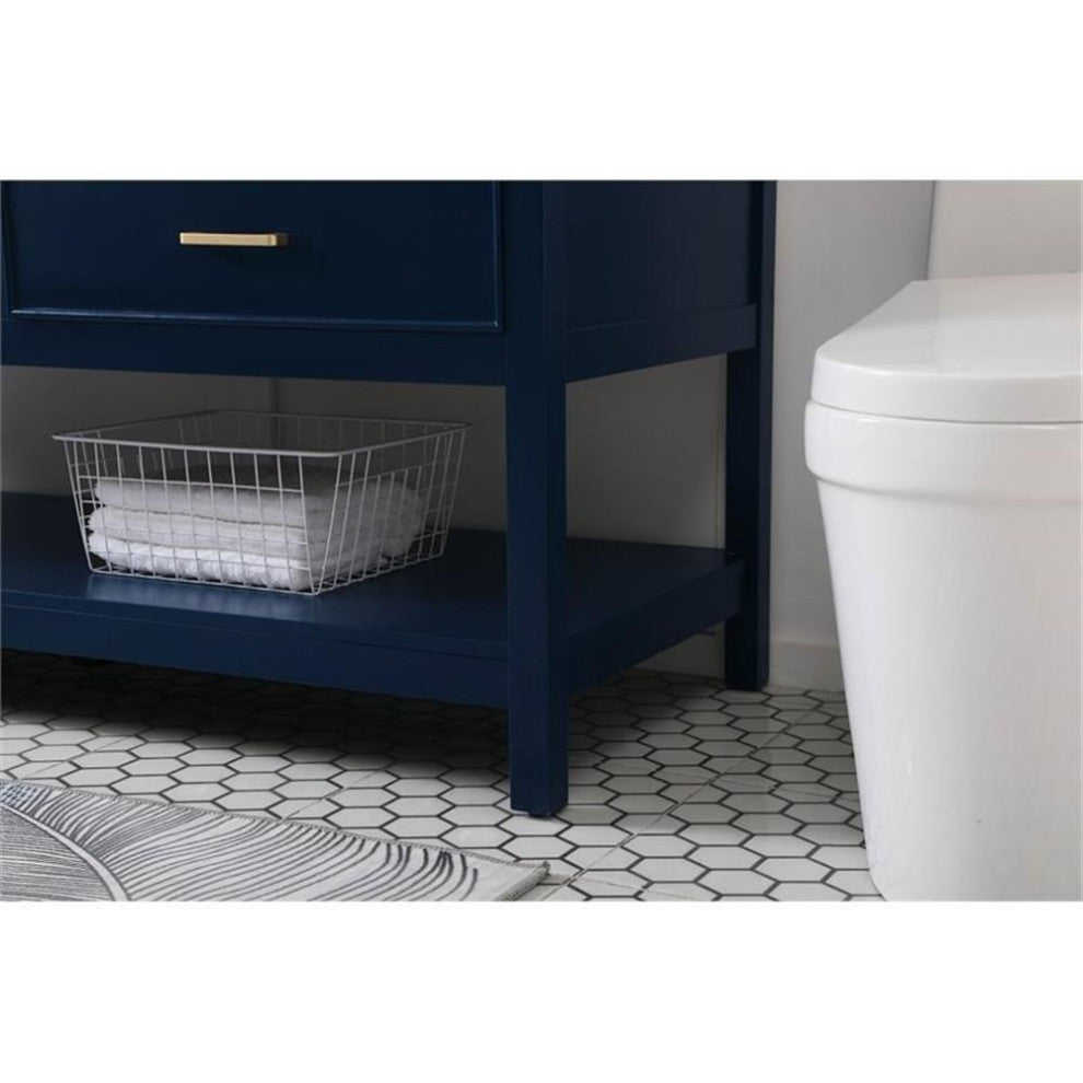 Elegant Decor Sinclaire 60" Aluminum Alloy & MDF Double Bathroom Vanity in Blue