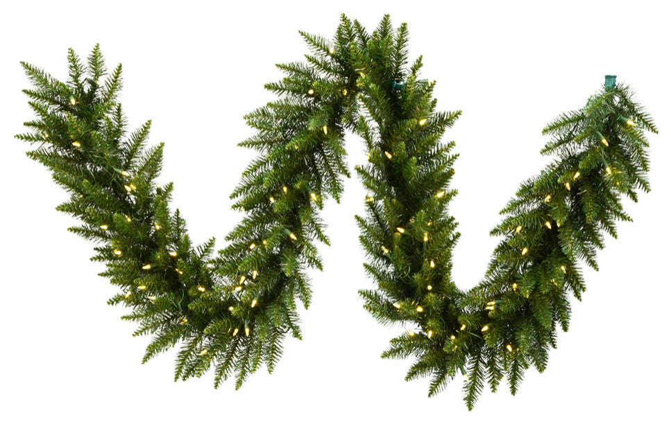 Vickerman A861111Led 9' Camdon Fir Christmas Garland, Warm White Led Lights