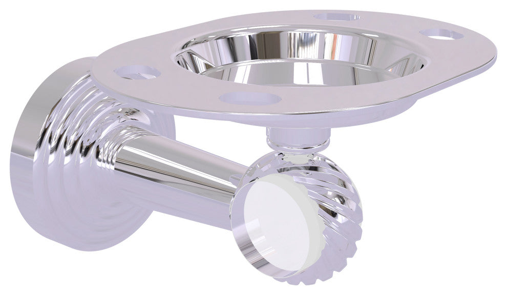 Pacific Beach Twisted Tumbler and Toothbrush Holder, Polished Chrome