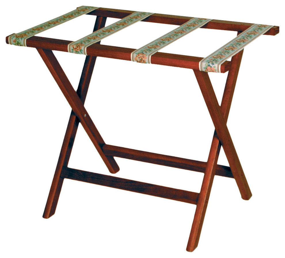 Deluxe Straight Leg Luggage Rack, Mahogany/Tapestry