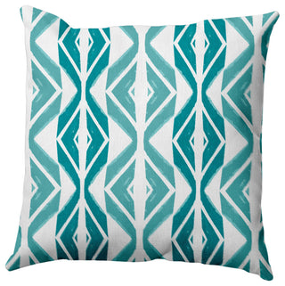Diamond Graffiti Outdoor Pillow, Teal, 16"x16"