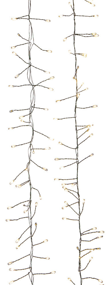 7.8' 240 Light, Twinkle Warm White LED Fairy Light Cluster Garland