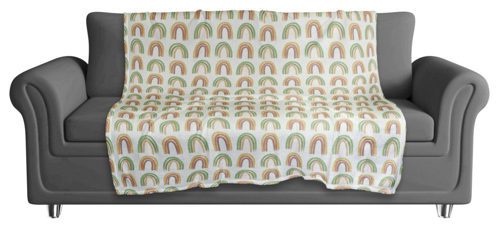 Straight Rainbow Pattern 50"x60" Coral Fleece Blanket