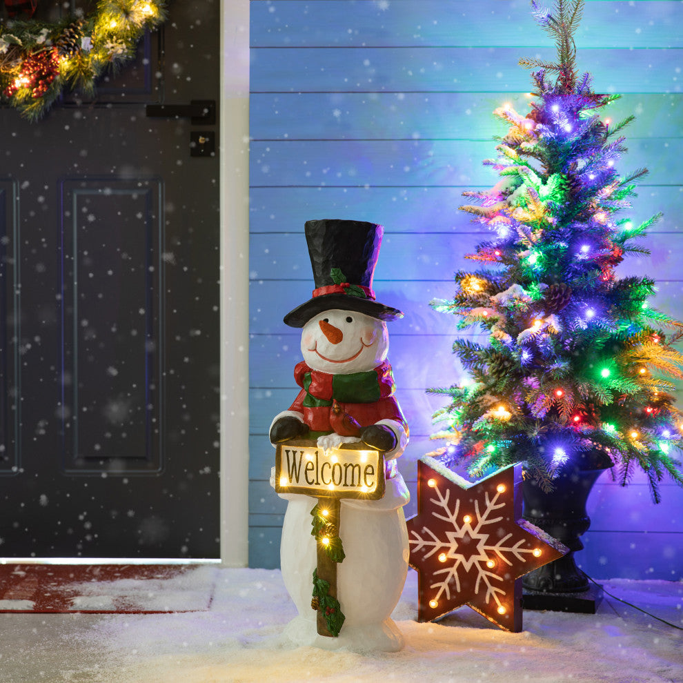 29.25"H Christmas Resin Snowman Porch Decor