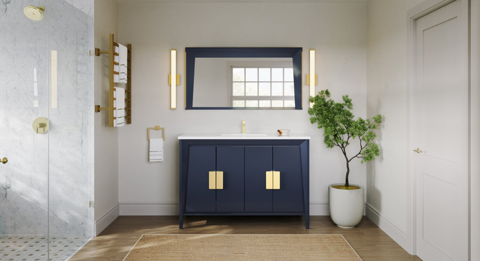 The Gellar Bathroom Vanity, Blue, 48", Single Sink, Freestanding