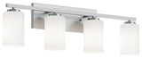 Leo 31" Vanity, Clear Glass Shade, Satin Nickel Finish