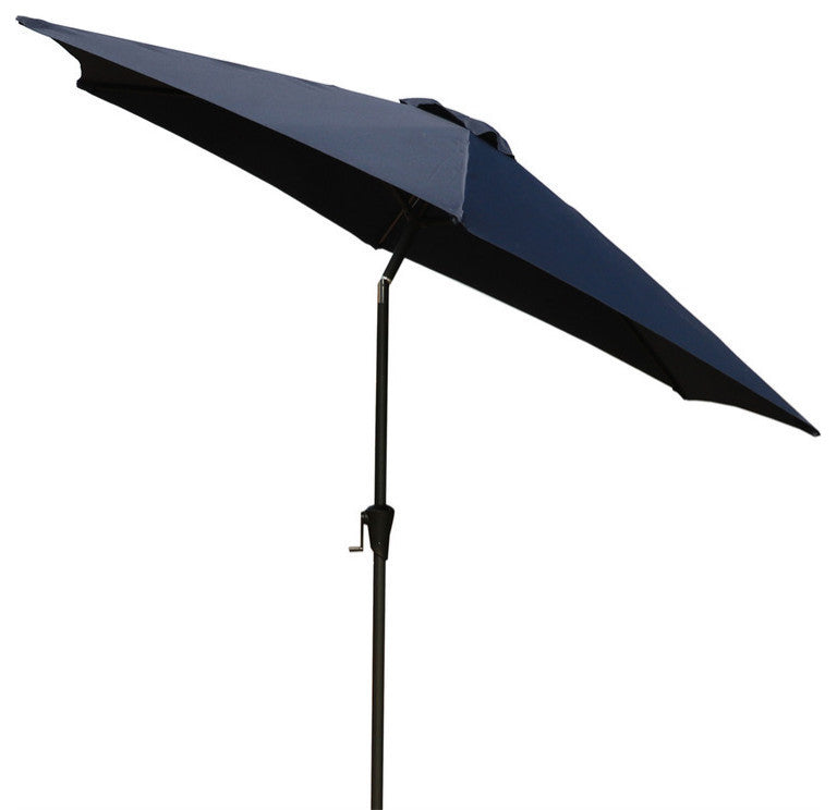 Rainey 9'' Pole Umbrella With Carry Bag and Base, Navy Blue