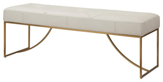 Uttermost Swale Ivory Leather Bench
