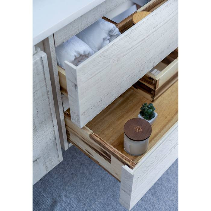 Fresca Formosa Modern 59" Rustic White Wall Hung Bathroom Cabinet