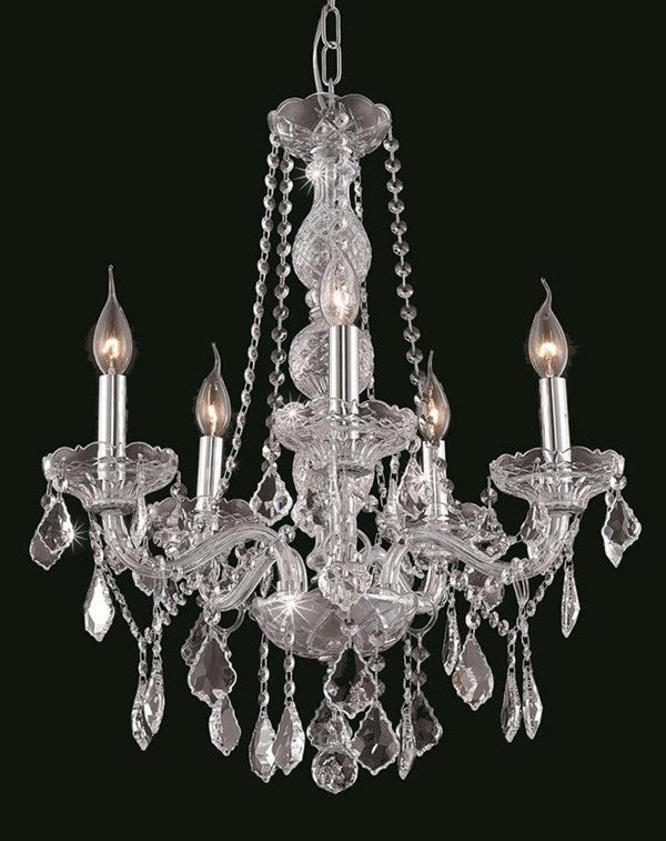 Elegant Verona Dining Room Light, Chrome Finish With Royal Cut Crystal