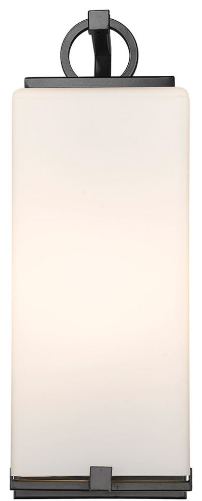 Zlite 593M-BK 1-Light Outdoor Wall Sconce, White Opal