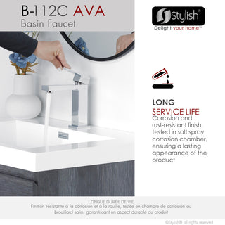 STYLISH Bathroom Faucet Single Handle Polished Chrome Finish, B-112C AVA