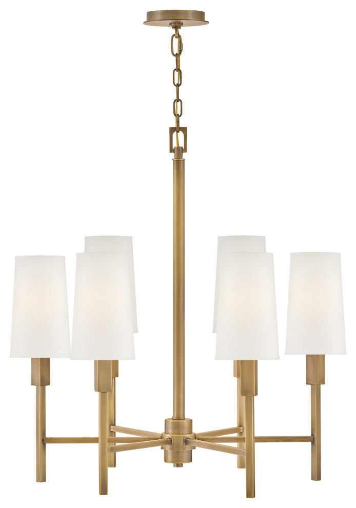Hinkley Fenwick Medium Chandelier, Heritage Brass
