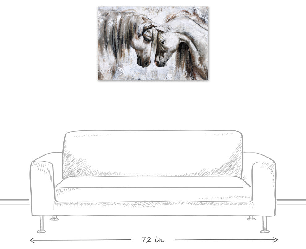 Nuzzling Horses 36 x 24 Canvas Wall Art